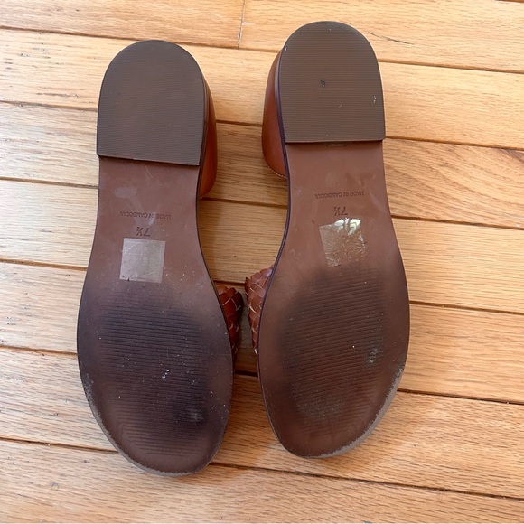 Madewell Kinsley d'Orsay Flat in Woven Leather, English Saddle color - Picture 4 of 4